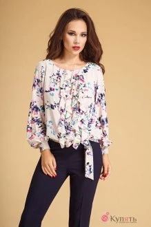 Блузка, туника, рубашка Teffi Style 1207 анютины глазки
