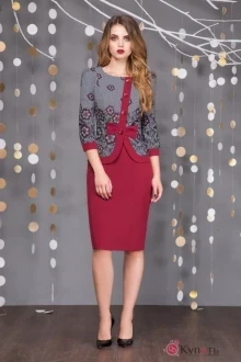 Юбочный костюм SandyNa 13319 бордо