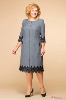 Платье Romanovich Style 1-1284 серый/кружево черное