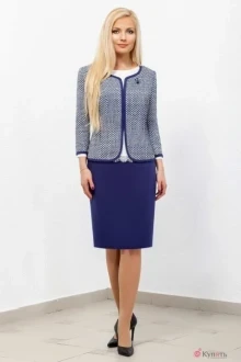 Юбочный костюм Azzara 425 серо-синий