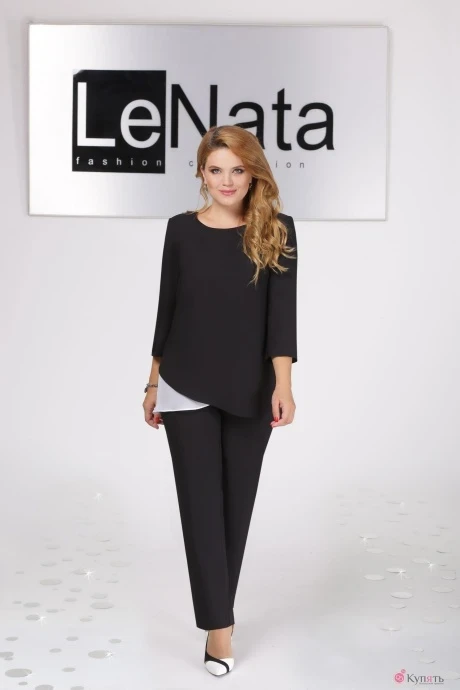 Брючный костюм LeNata 21805 черно-белый #1