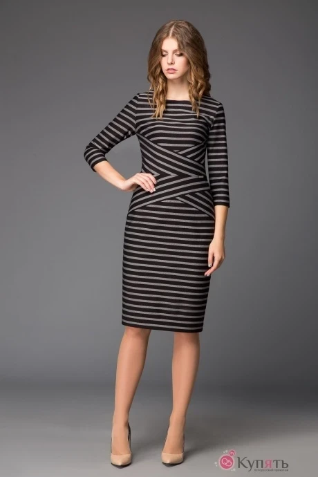 Платье GIZART 1913-2 чёрный/серый #1