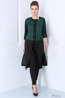 Блузка, туника, рубашка Matini 4.1049 черный/бирюза