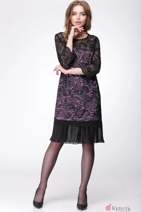 Платье Ладис Лайн 886 черный/розовый #1