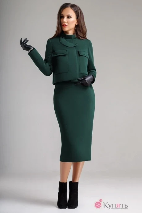 Юбочный костюм Teffi Style 1282 зелёный #1
