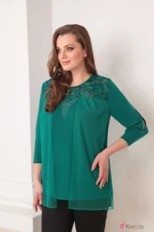 Блузка, туника, рубашка Ksenia Style 1362 зелёный