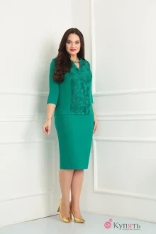 Юбочный костюм Ksenia Style 1478 зелёный