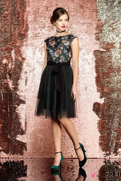 Платье GIZART 1927-2 т.зелёный #1