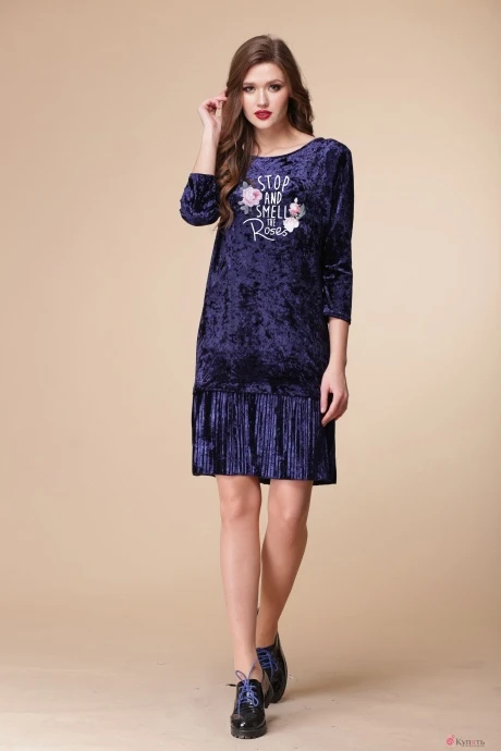 Платье Ладис Лайн 905 синий бархат #1