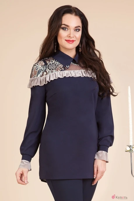 Блузка, туника, рубашка Лилиана 603 т. синий #1