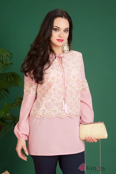 Блузка, туника, рубашка Лилиана 622 нежно-розовый #1