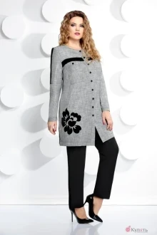 Брючный костюм Мублиз 197 серый+черный