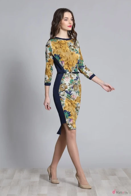 Платье Галеан-стиль 586 горчица #1
