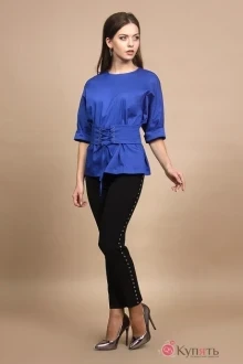 Брючный костюм ALANI COLLECTION 639 с васильковой блузой