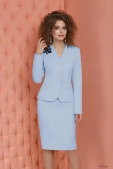 Юбочный костюм LeNata 21865 голубой