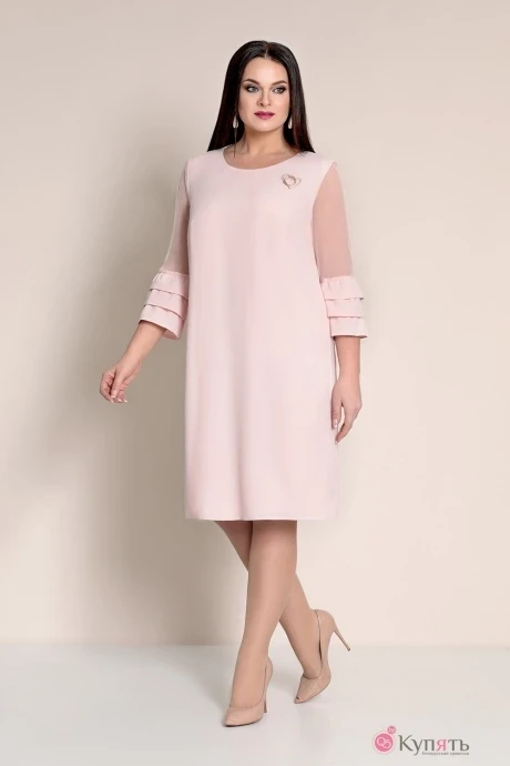 Платье Ольга Стиль С468 розовый #1