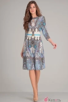 Платье SandyNa 13380 голубой дизайн