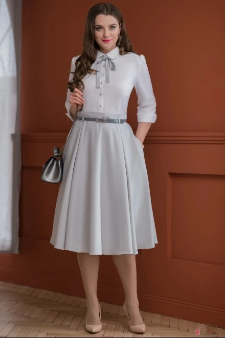 Платье ЮРС 17-751-4 серый/белый #1