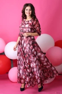 Платье Anastasia 062.1 бордо с розовым