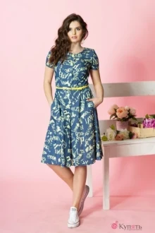 Платье Moda-Versal 1712 желтые надписи