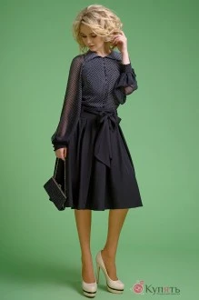 Блузка Euro-moda 157 черный в горох
