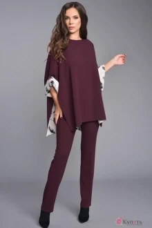 Блузка, туника, рубашка Teffi Style 1285 пурпурно-черный