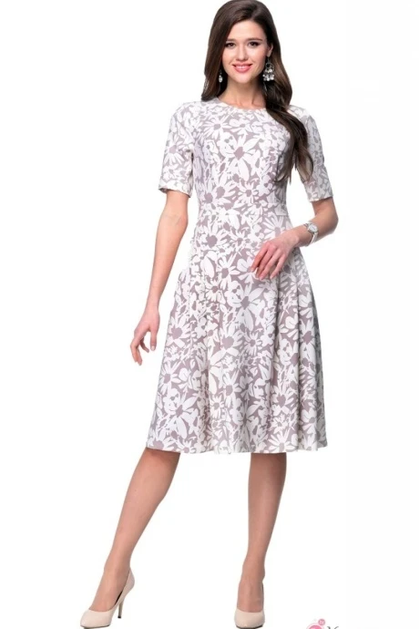 Платье Edelweiss 1699 бежевые цветы #1