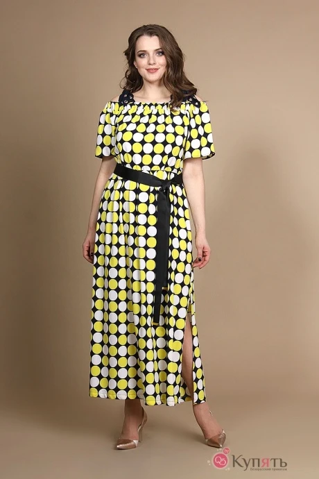 Платье Olegran O-364 с желтым #1