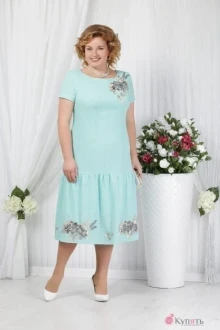 Платье Нинель Шик 5623 светлая бирюза