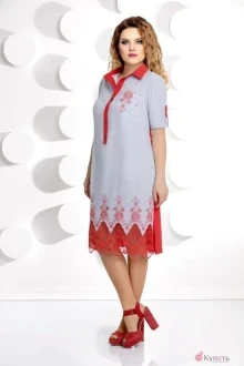 Платье Мублиз 223 красный+полоска