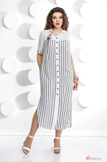 Платье Мублиз 226 белый+полоска