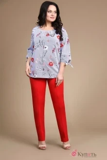 Брючный костюм ALANI COLLECTION 736 светло-голубая полоска