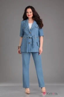 Брючный костюм Ива 923 голубой