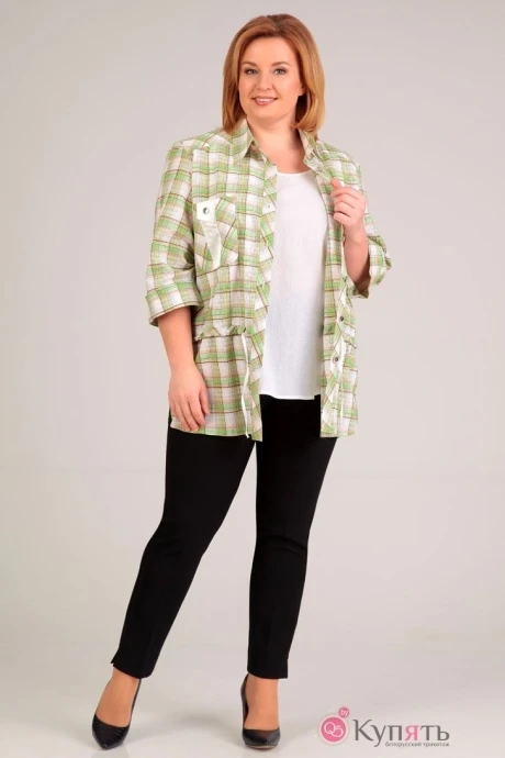 Блузка, туника, рубашка Таир-Гранд 5300 зеленая клетка #1