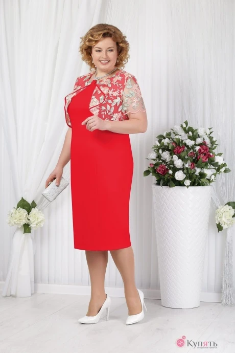Платье Нинель Шик 5621 красный #1