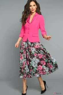 Юбочный костюм Teffi Style 1316 маджента
