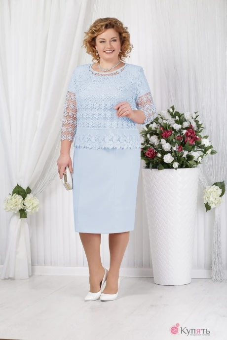 Платье Нинель Шик 5620 голубой #1