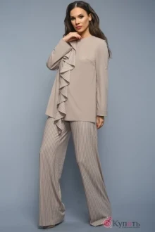 Брючный костюм Teffi Style 1333 бежевый