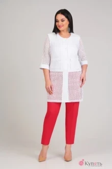 Брючный костюм Arita Style (Denissa) 1154 бело-красный