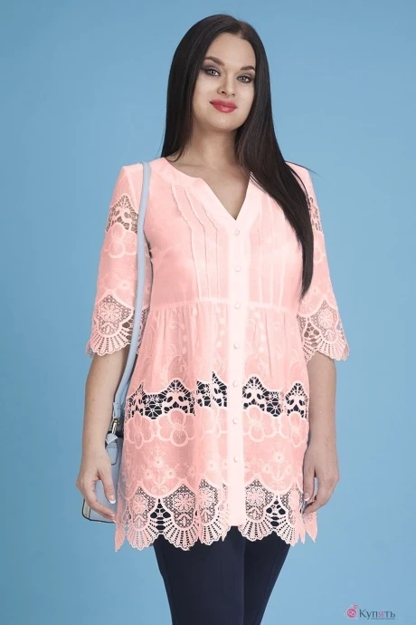 Блузка, туника, рубашка Лилиана 648 нежно-розовый #1