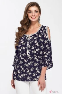 Блузка Matini 4.1194 синий в цветы