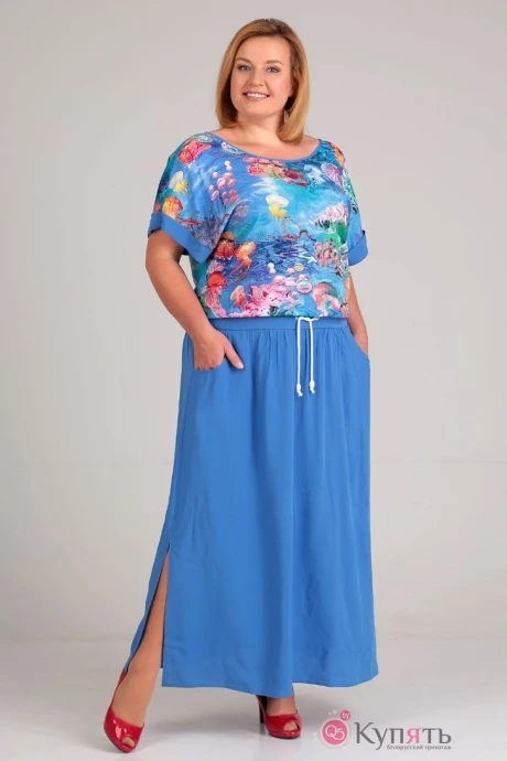Платье Таир-Гранд 6533 синий море #1