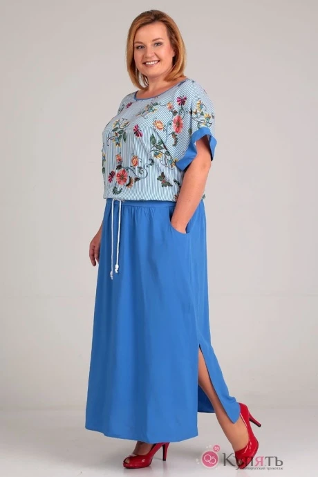 Платье Таир-Гранд 6533 синий полоска #1