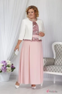 Юбочный костюм Нинель Шик 2156 пудра