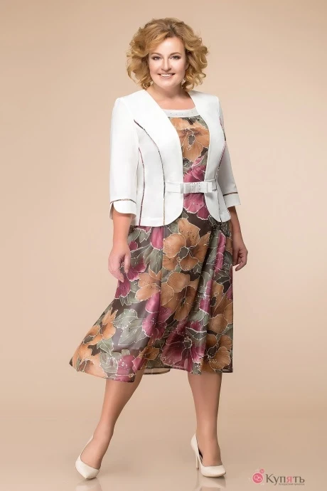Платье Romanovich Style 1-886 коричневые цветы #1