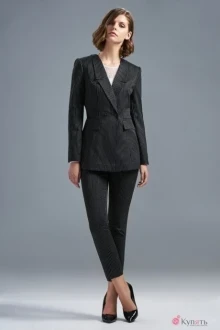 Брюки SOLEI 3202 брюки черные в серую полоску