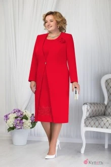Юбочный костюм Нинель Шик 2165 красный