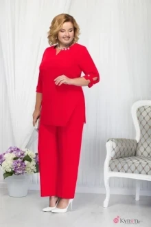 Брючный костюм Нинель Шик 5658 красный