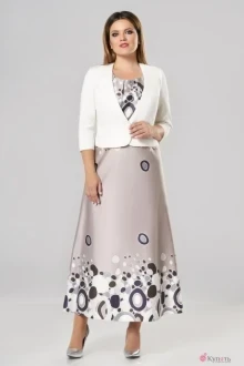 Платье Lady Secret 3139-1 бежевое платье+белый жакет