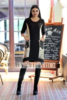 Платье Твой Имидж 9811 золотые вставки